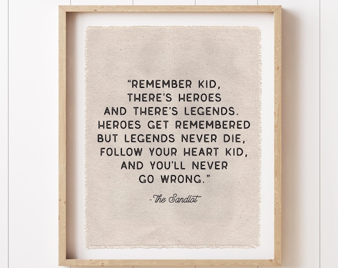 Sandlot Quote Flag, Nursery Wall Decor, Wall Art Pennant Banner, Kids Room Decor, Boys Baseball Bedroom Decor