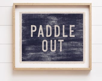 Lake Wall Art, Paddle Out Sign Canvas Art Print, Lake House Tapestry Flag, Coastal Decor Banner