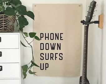 Surf Wall Flag, Beach Wall Decor, Large Canvas Banner, Coastal Home Decor for Summer