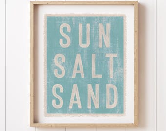Beach Wall Art, Sun Salt Sand Canvas Poster, Surf Tapestry Flag, Coastal Wall Decor Banner