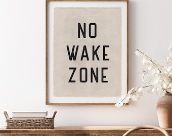 Beach Wall Art, No Wake Zone Canvas Poster, Surf Tapestry Flag, Coastal Decor Wall Banner