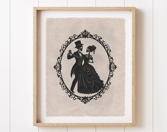 Halloween Wall Art, Victorian Fall Decor, Dark Academia Canvas Print, Pennant Tapestry Flag