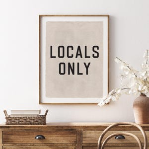 Beach Wall Decor, Locals Only Canvas Poster, Surf Tapestry Flag, Coastal Wall Art Banner