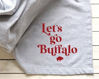 Buffalo Bills Throw Blanket, Buffalo NY Home Decor, WNY Sweatshirt Camping Blanket, BFLO, 716, Let's Go Buffalo, Housewarming or Moving Gift
