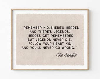 Sandlot Quote Flag, Nursery Wall Decor, Wall Art Pennant Banner, Kids Room Decor, Boys Baseball Bedroom Decor