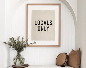 Beach Wall Decor, Locals Only Canvas Poster, Surf Tapestry Flag, Coastal Wall Art Banner