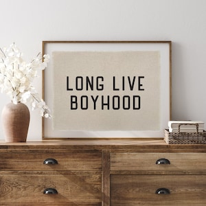Long Live Boyhood Flag, Nursery Wall Decor, Wall Art Pennant Banner, Kids Room Decor, Boys Bedroom Decor