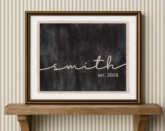 Personalized Home Decor Gift, Custom Housewarming Family Name Sign On Canvas, Fabric Tapestry