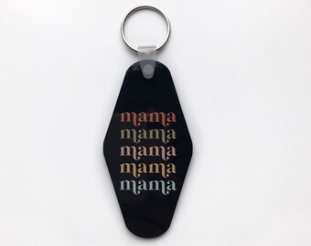 Retro Motel Keychain, Boho Mama, New Mom Gift for Best Friend, Insprational Quote, Galentines Gifts for Women, Mothers Day