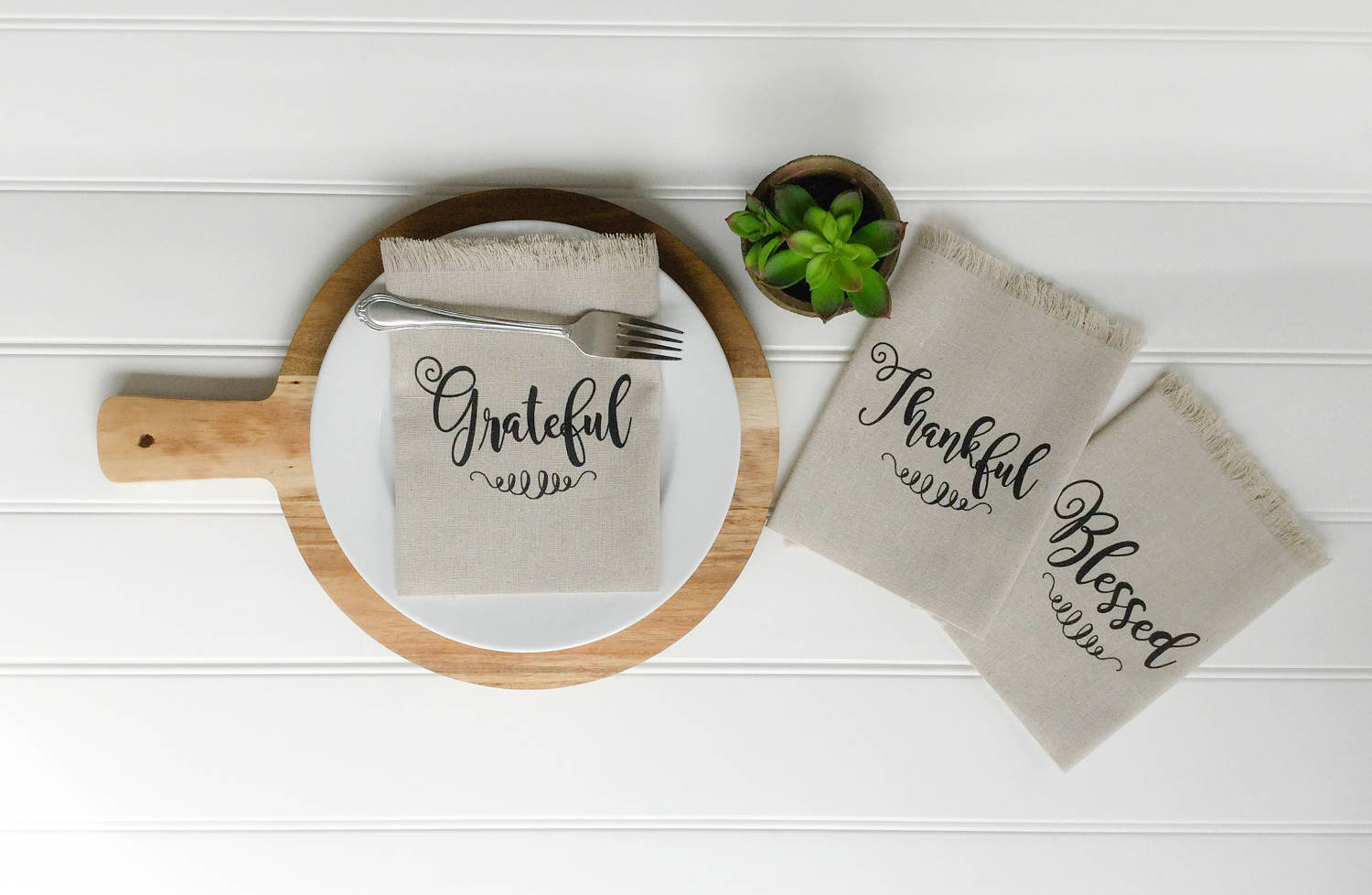 Dinner Napkins Grateful Napkins Blessed Napkins Thankful Etsy