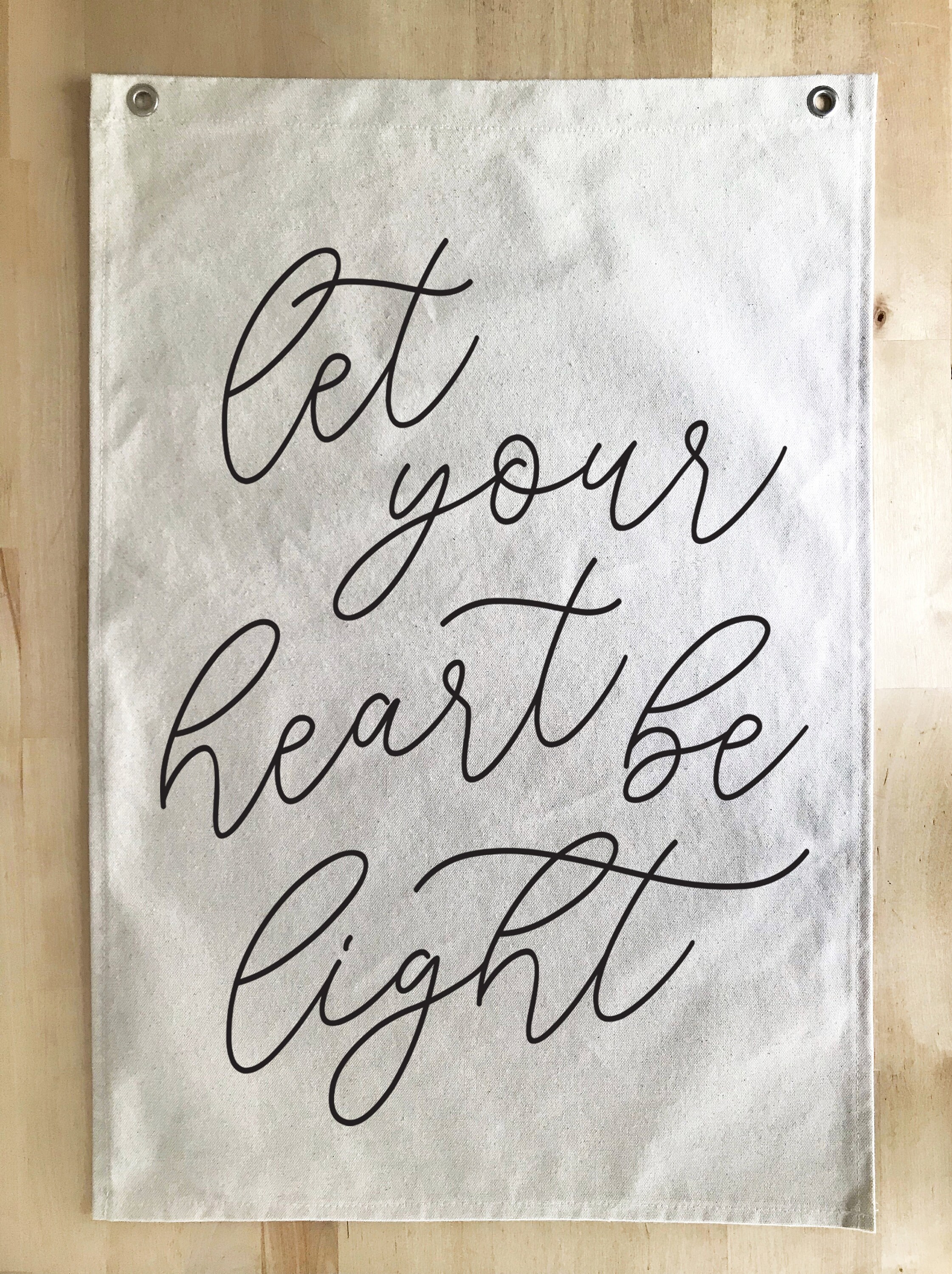 Christmas Wall Decor, Let Your Heart Be Light Hanging Canvas Flag ...