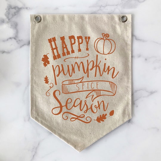 Disover Wall Art, Fall Decor, Pumpkin Spice Season Pennant Flag, Fall Signs for Home, Hanging Sign, Canvas Banner, Boho Farmhouse Decor