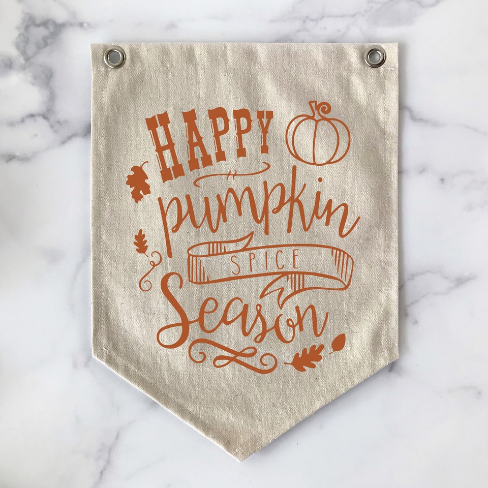 Discover Wall Art, Fall Decor, Pumpkin Spice Season Pennant Flag, Fall Signs for Home, Hanging Sign, Canvas Banner, Boho Farmhouse Decor