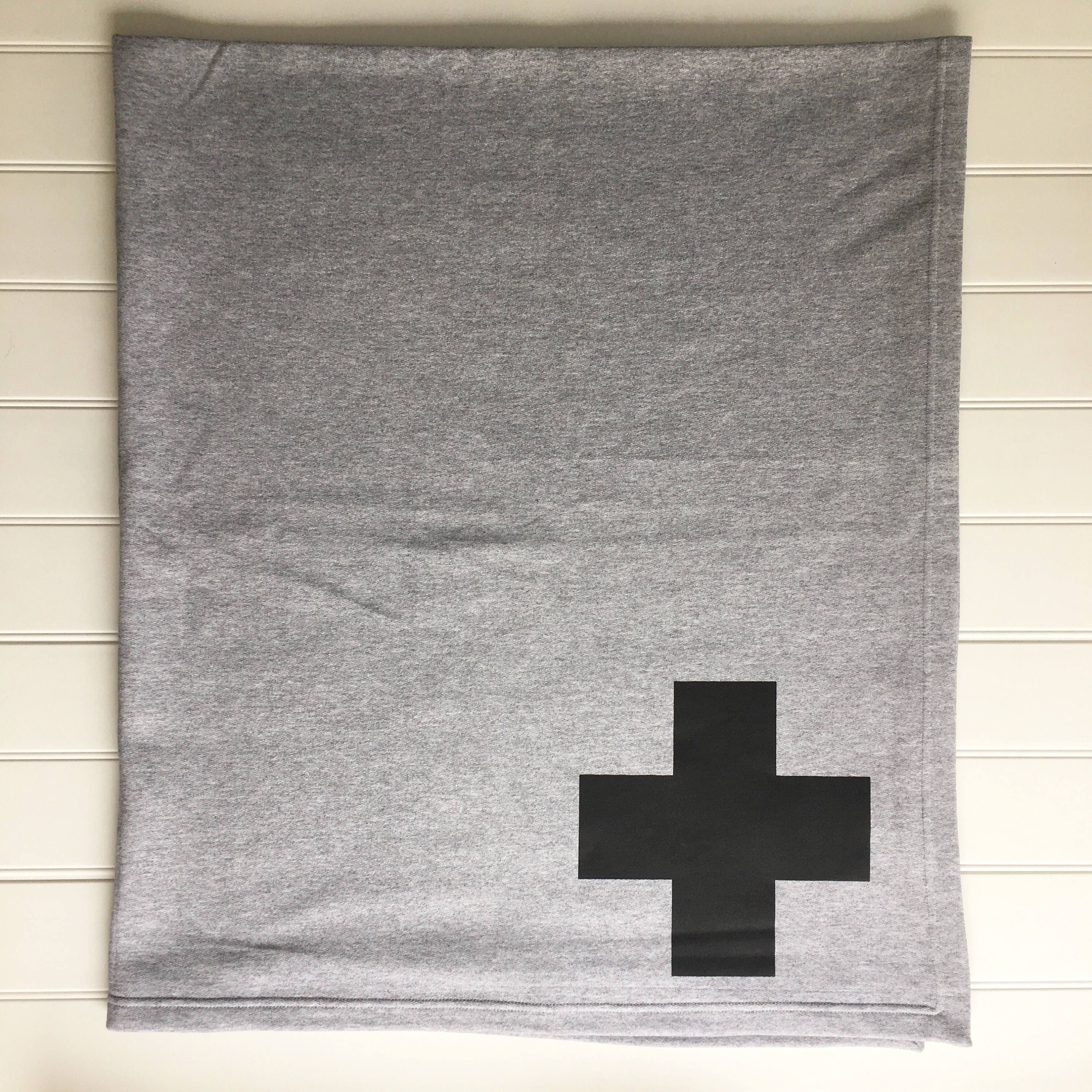 Swiss Cross Throw Blankets Sweatshirt Blanket Boho Farmhouse Etsy