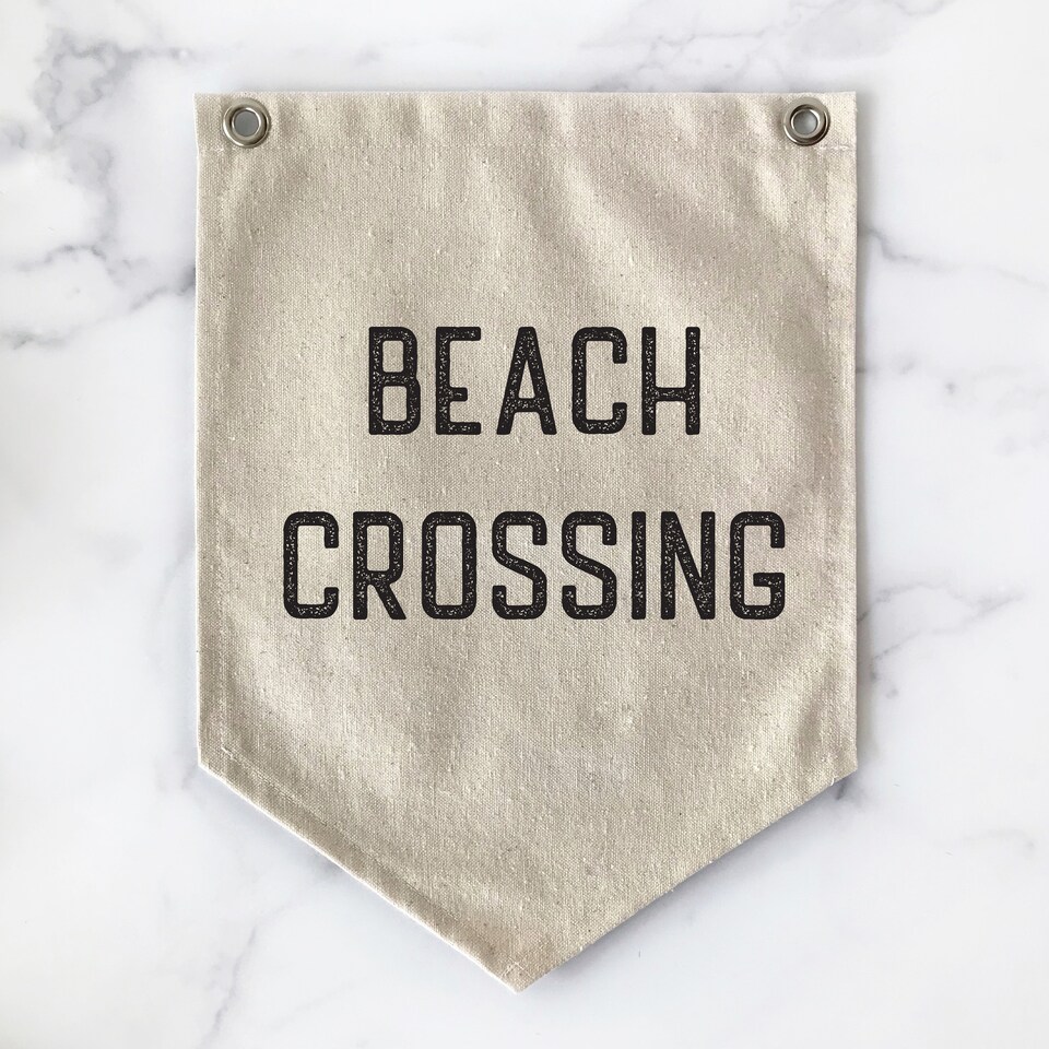 Discover Pennant Flag Beach Wall Decor, Beach Crossing Wall Art Banner, Coastal Home Decor for Summer