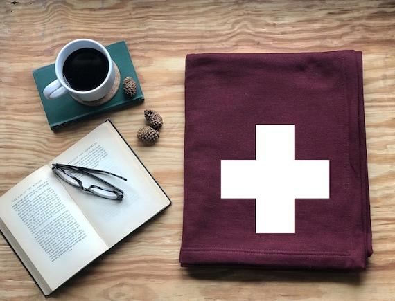 Swiss cross throw blanket clearance
