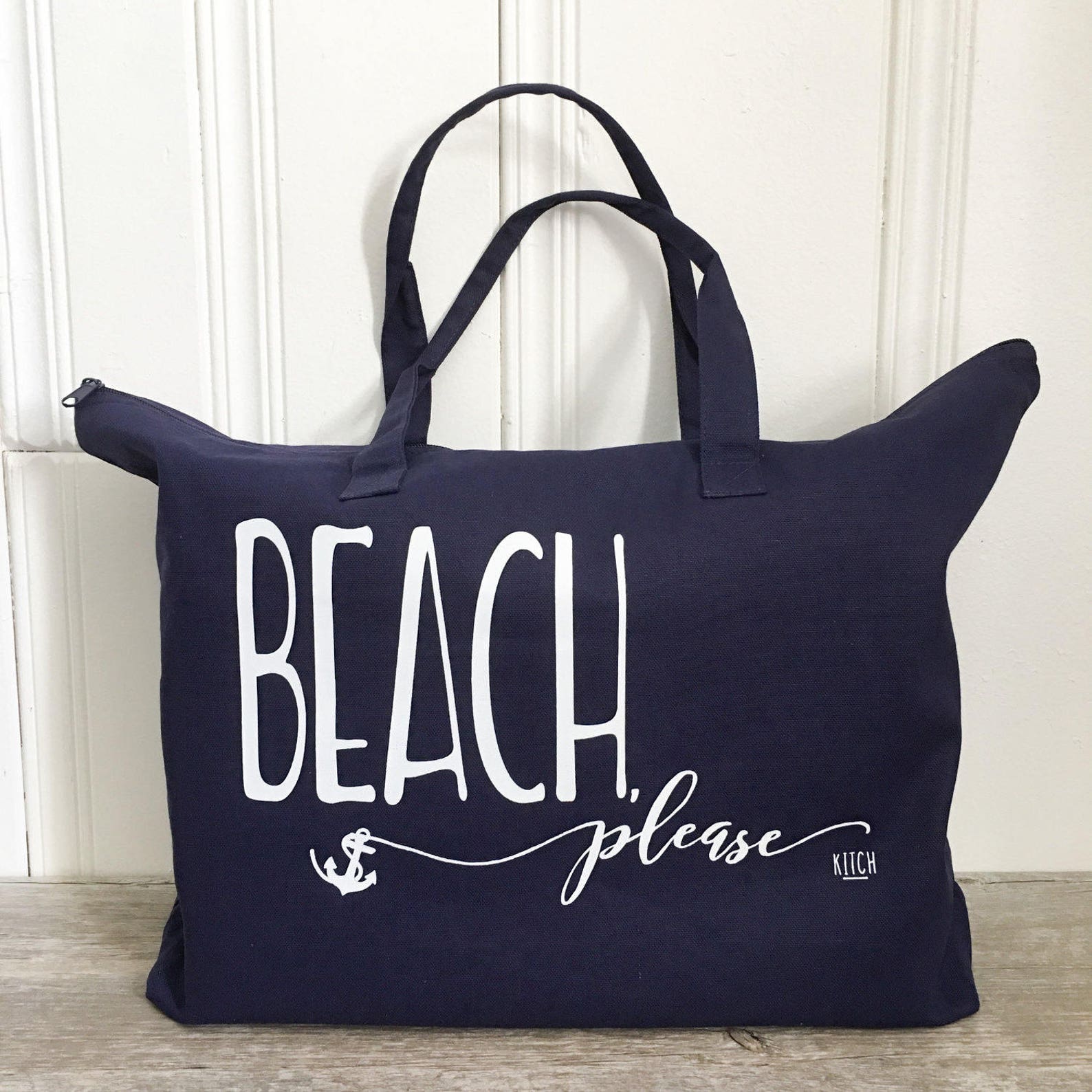 Tote Bag Beach Tote Bag Beach Please Tote Navy Tote Anchor | Etsy