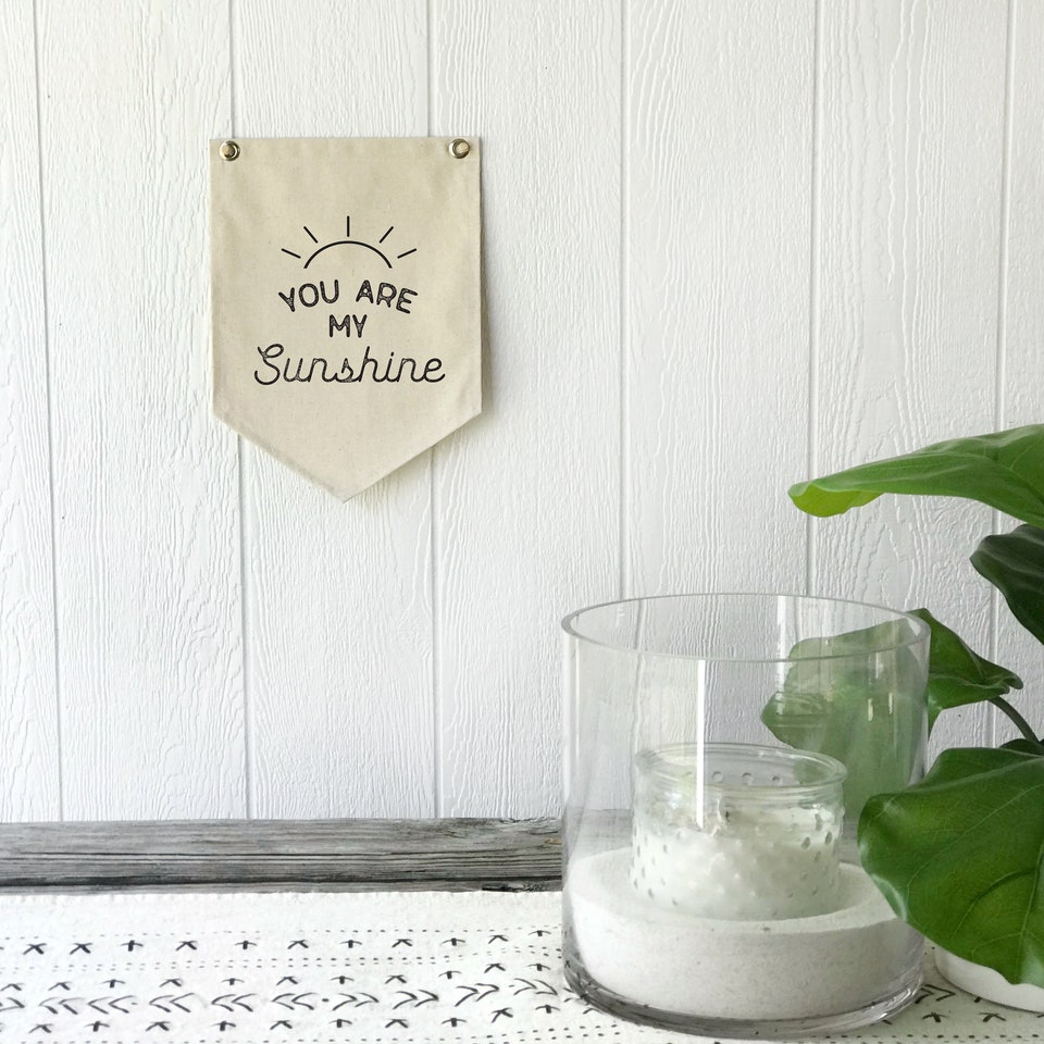 Discover Nursery Wall Decor, You Are My Sunshine Sign, Hanging Pennant Flag Wall Art Banner, Kids Room Decor