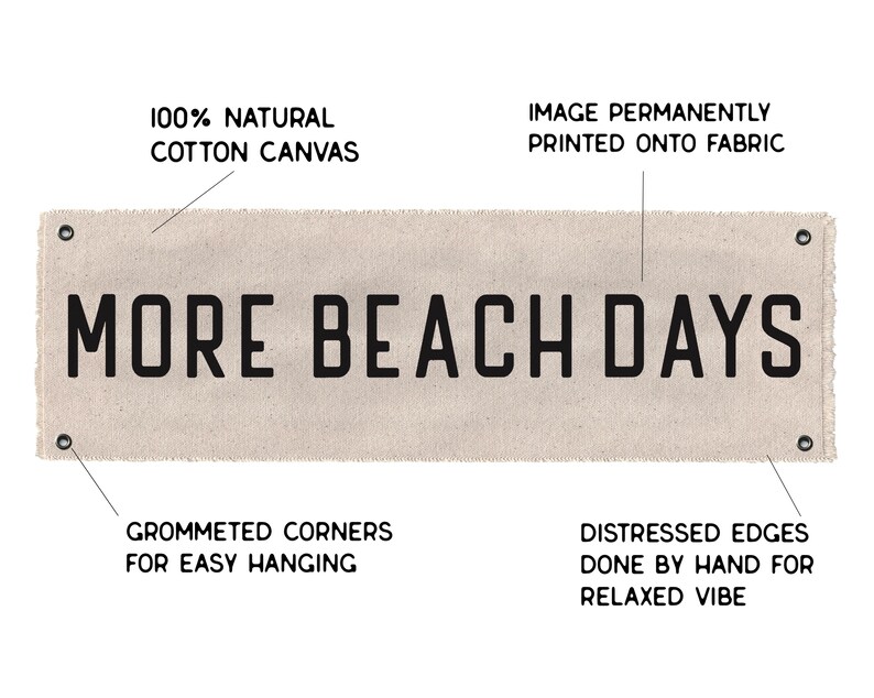 Beach Wall Art, More Beach Days Wall Flag Tapestry, Hanging Canvas Banner, Coastal Home Decor for Summer Bild 3