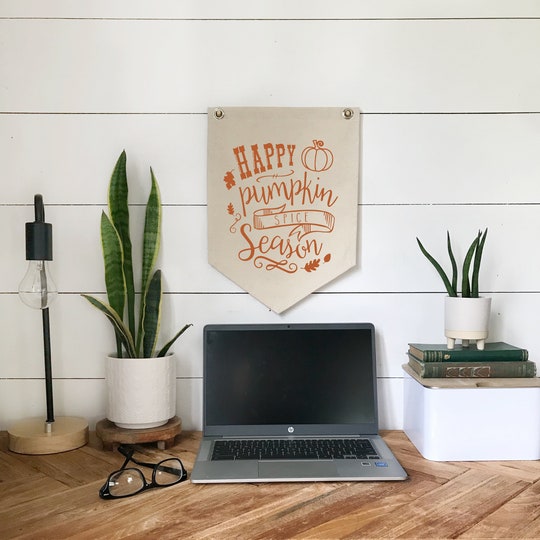 Disover Wall Art, Fall Decor, Pumpkin Spice Season Pennant Flag, Fall Signs for Home, Hanging Sign, Canvas Banner, Boho Farmhouse Decor