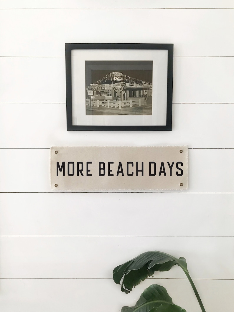 Beach Wall Art, More Beach Days Wall Flag Tapestry, Hanging Canvas Banner, Coastal Home Decor for Summer