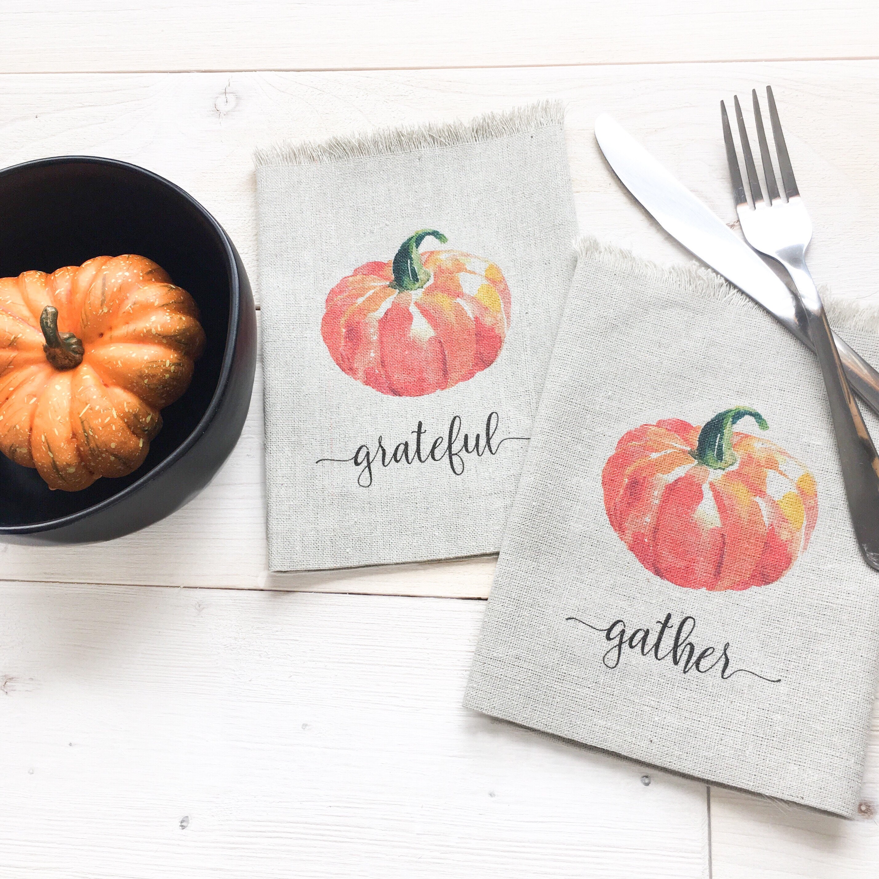 Thanksgiving Dinner Napkins Autumn Linen Napkins Fall Etsy