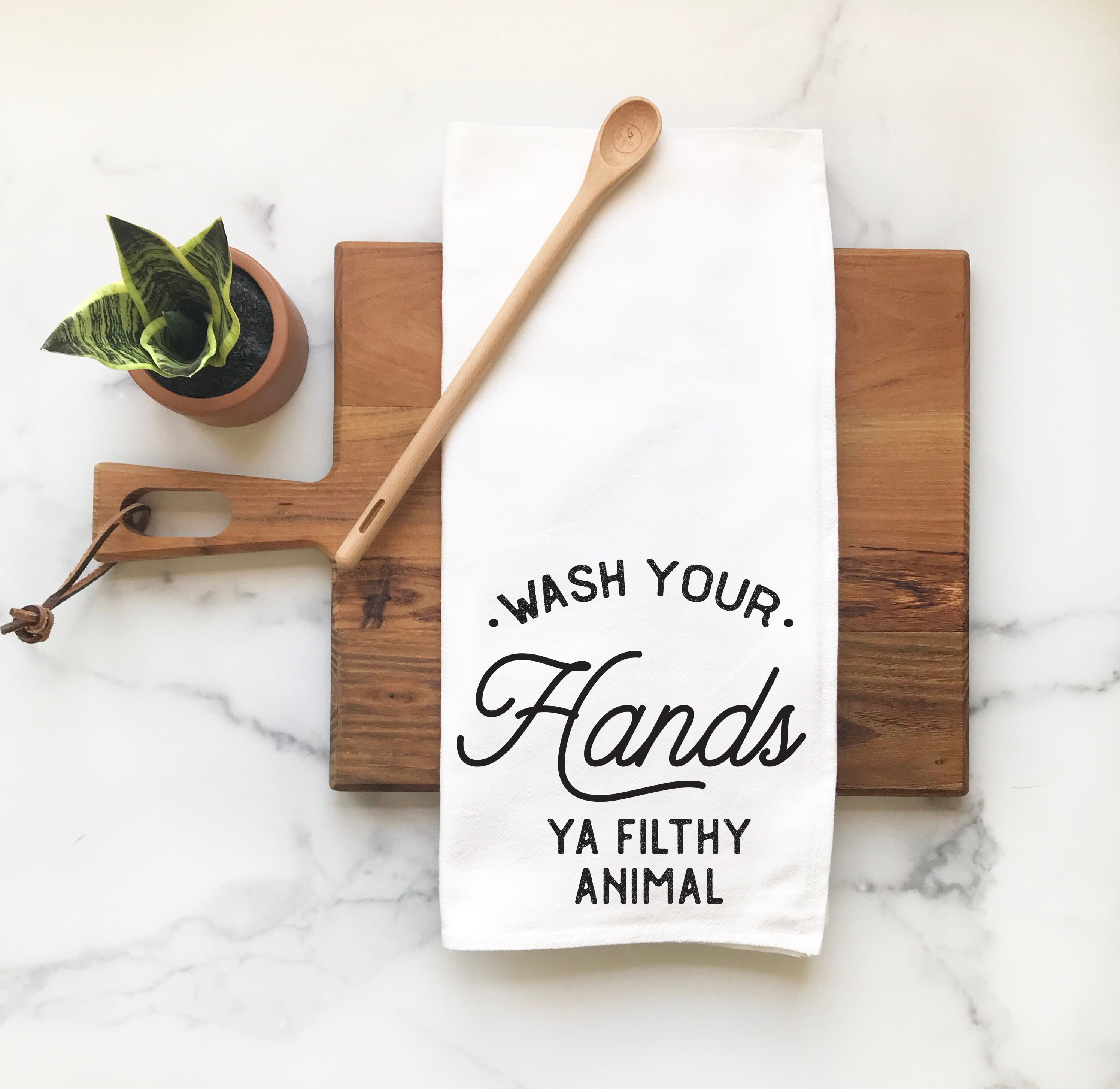 Hostess Gift, Funny Dish Towel Housewarming Gift Boho Decor Farmhouse Kitchen Decor