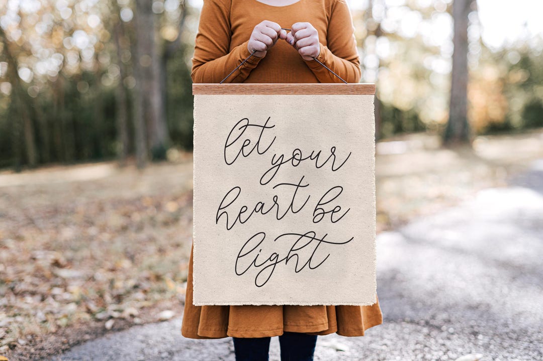 Christmas Wall Art, Let Your Heart Be Light Canvas Poster Hanging ...