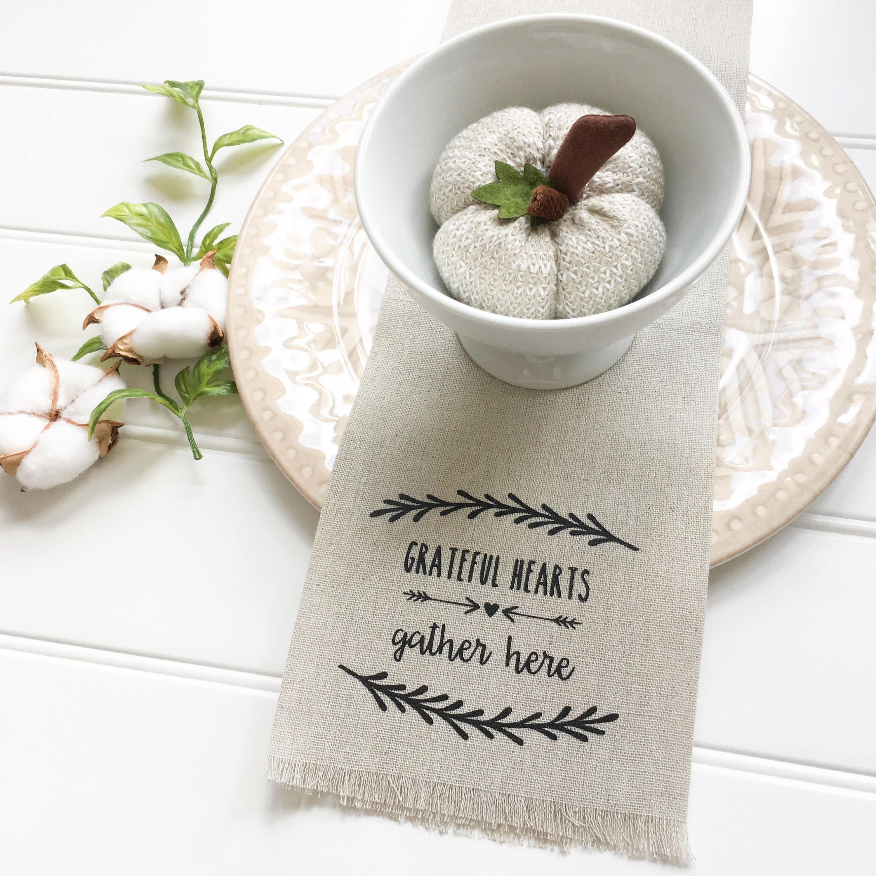 Thanksgiving Napkins Grateful Wreath Autumn Holiday Linen Etsy