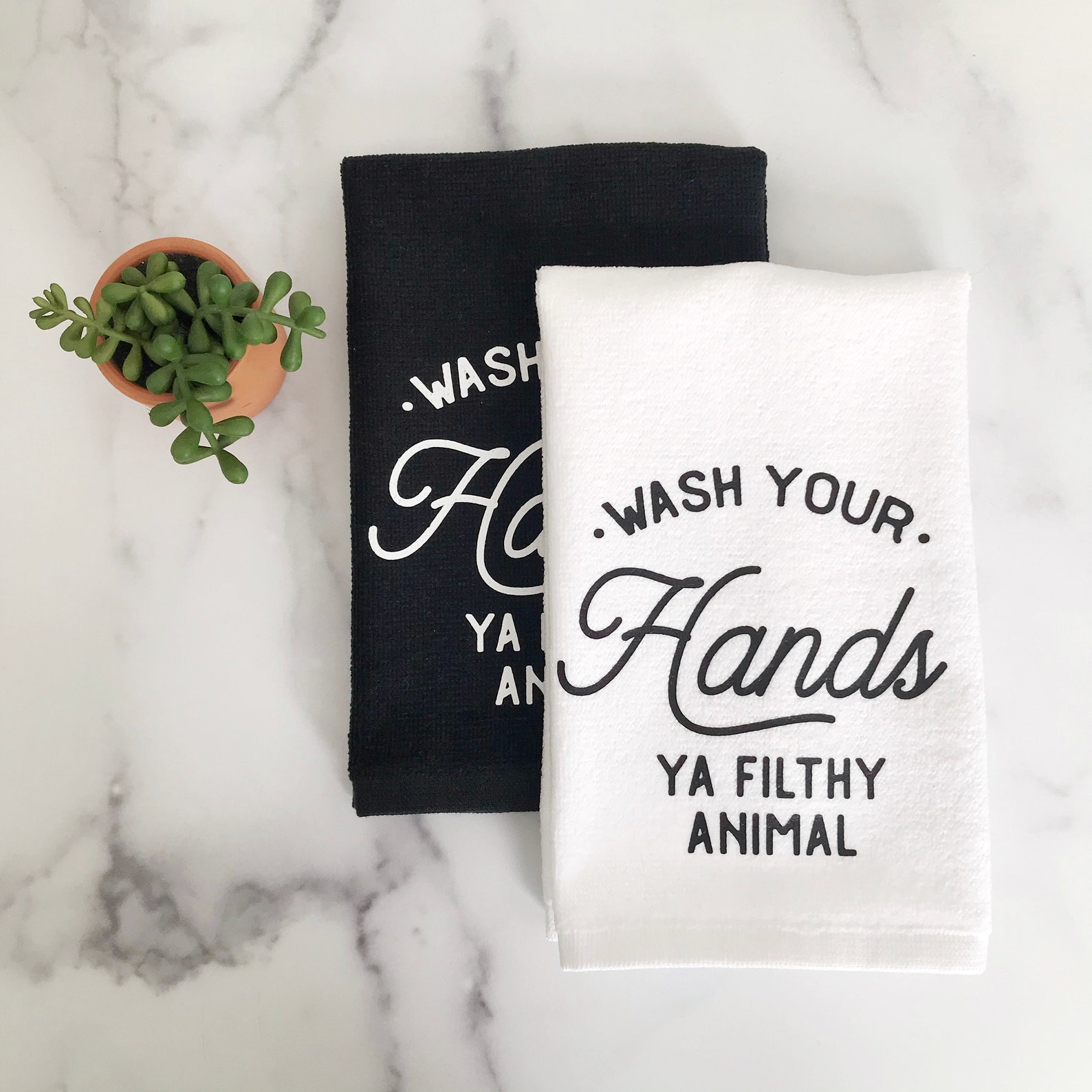 Funny Hand Towel Set Bathroom Decor Wash Your Hands Small Etsy