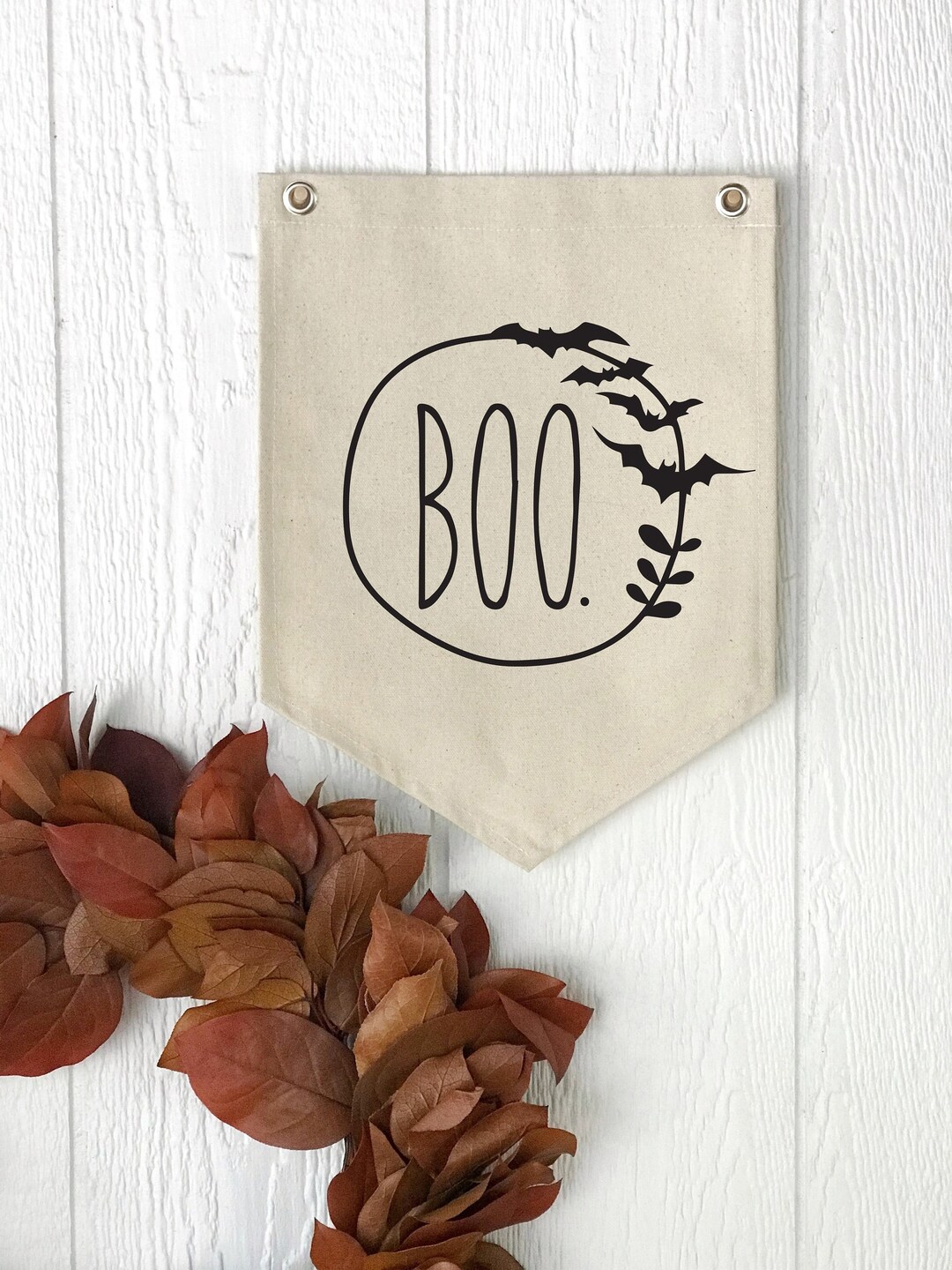 Halloween Wall Decor, Hanging Canvas Boo Sign, Pennant Banner Flag ...