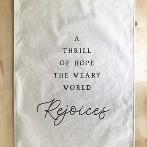 Hanging Fabric Sign, Christmas Wall Decor, A Thrill of Hope Canvas
