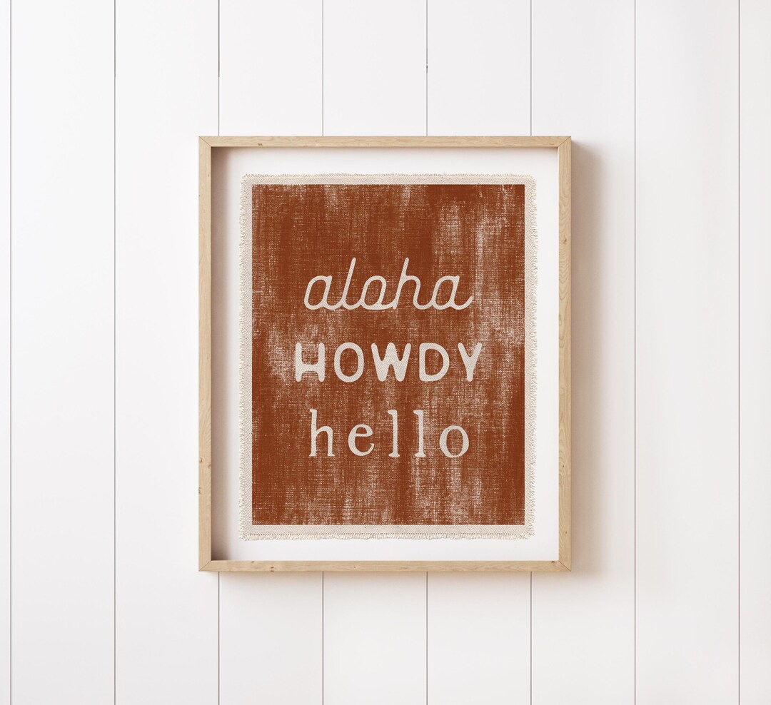 Canvas Wall Art, Aloha Howdy Hello Sign, Living Room Wall Decor Banner ...