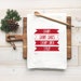 Christmas Tea Towel - Elf Candy Canes Holiday Kitchen Flour Sack Dish Cloth Funny Movie Rustic Minimalist Home Decor Cyber Monday Sale 