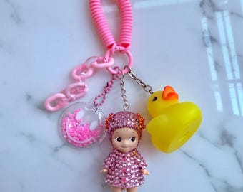 Embellished Sonny Angel Rainy Day Series Axolotl Keychain
