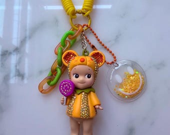 Embellished Sonny Pumpkin Series Mouse Keychain