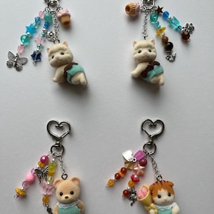 Calico Critter Keychain with Charms