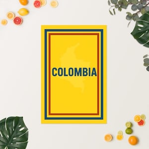 Colombia Travel Poster – Vintage-Style Map Art Print