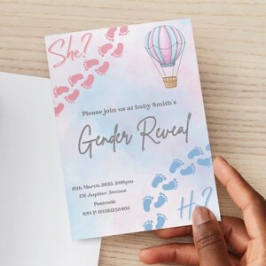 Gender Reveal Party Invitation Digital Download