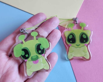Alien Cat and Dog Keychain Charms