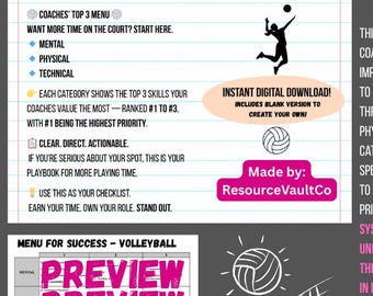 Menu for Success - Volleyball