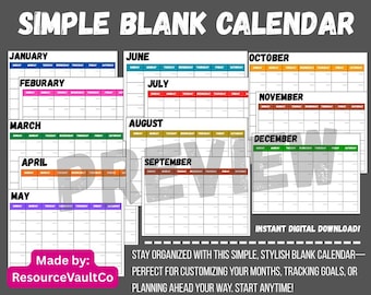 Blank Calendar - Printable