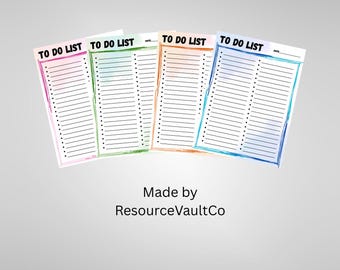 To Do List - Minimalist - 4 Colors