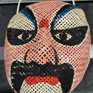 Masque d'opéra chinois tissé à la main : décoration murale art folklorique