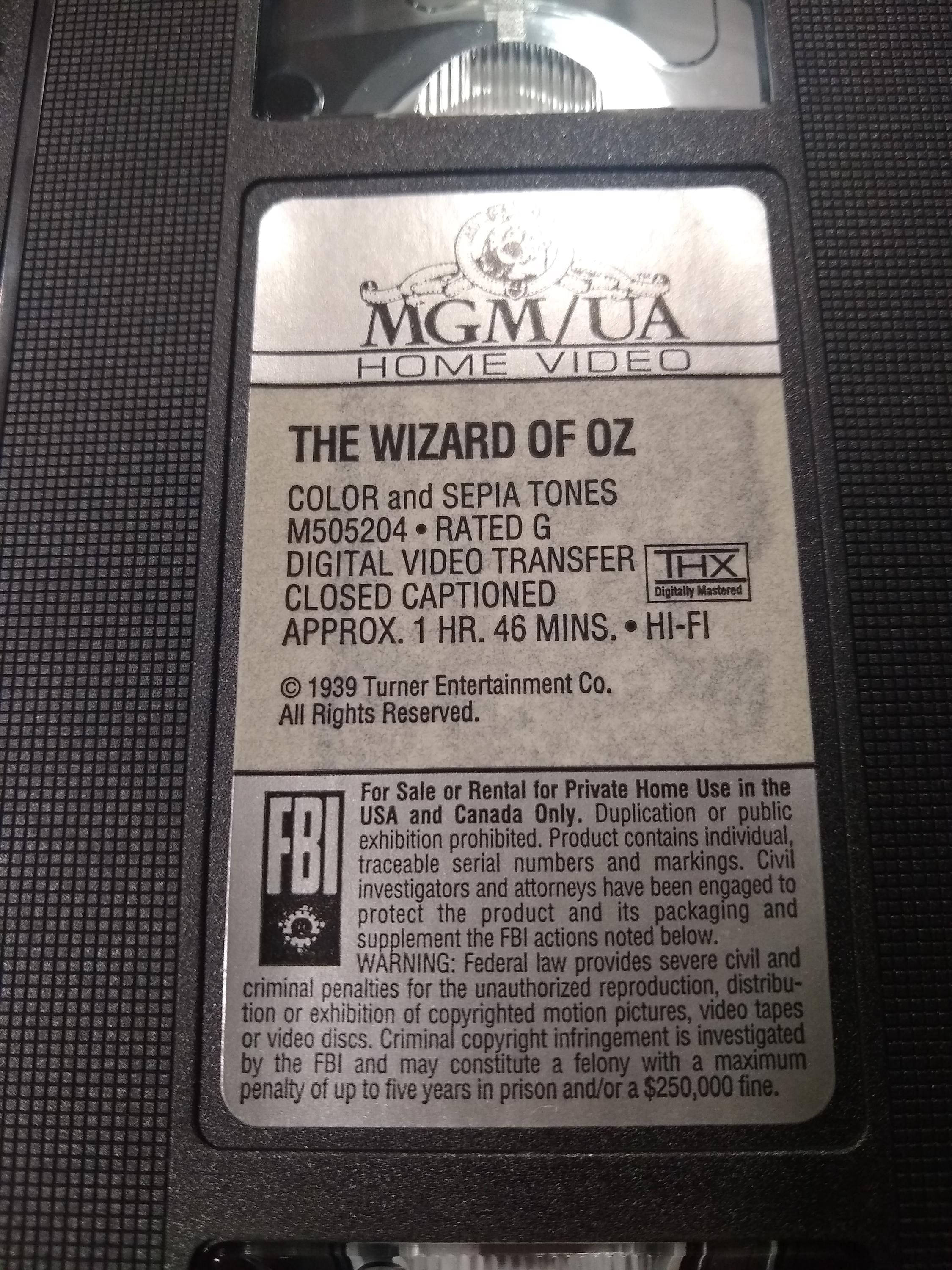 The Wizard of Oz 1996 Digitally Mastered Classic MGM/UA Home Video