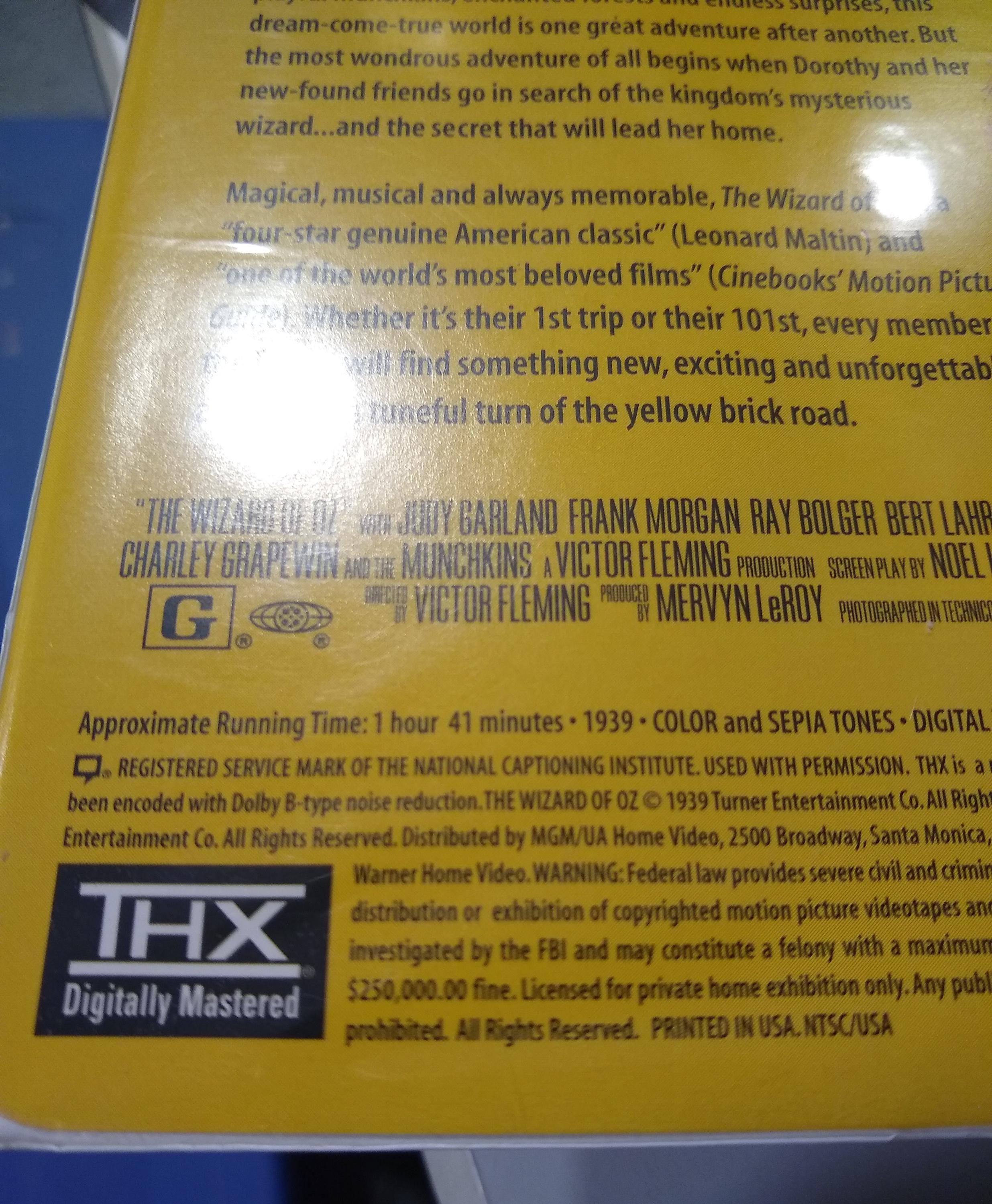 The Wizard of Oz 1996 Digitally Mastered Classic MGM/UA Home Video
