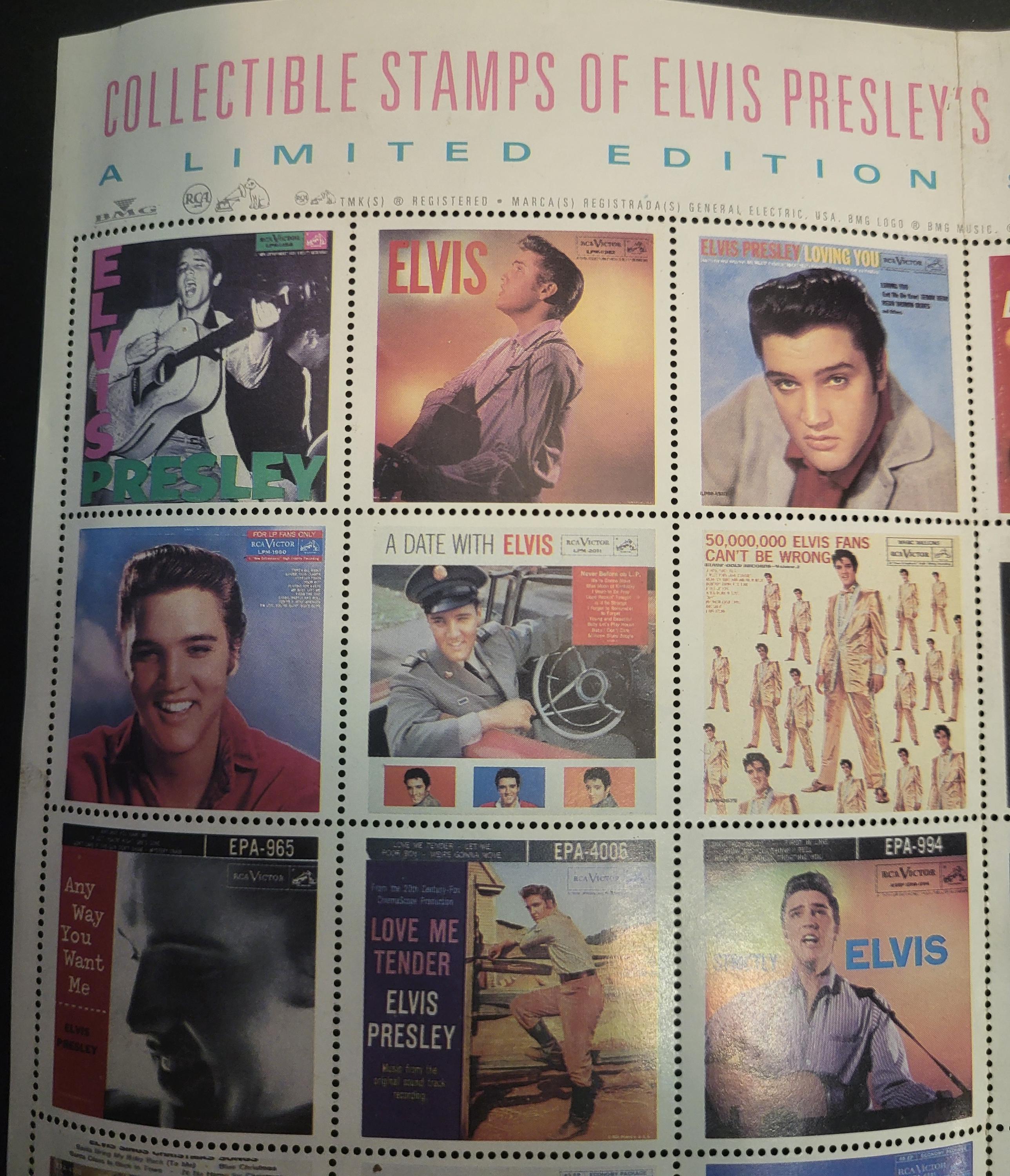 Elvis Presley 1950s RCA Album Covers Limited Edition 36 Stamps