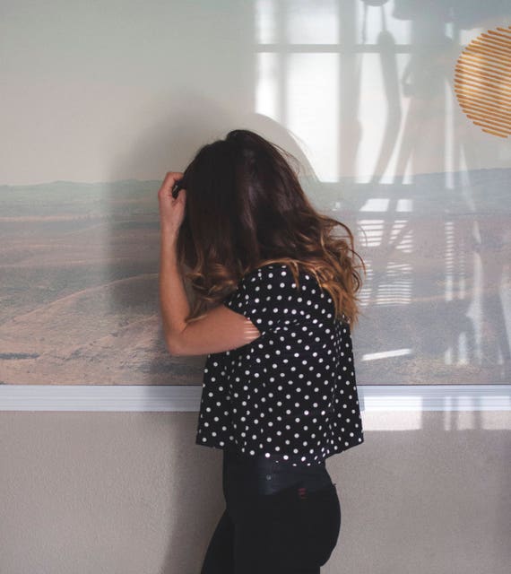 white and black polka dot crop top
