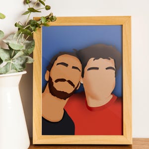 Pôster personalizado de desenho animado de melhor amigo | Arte digital personalizada inspirada em capas de filmes | Retrato personalizado de pai e filho