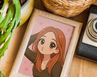 Kawaii Anime Portrait  Couple Art